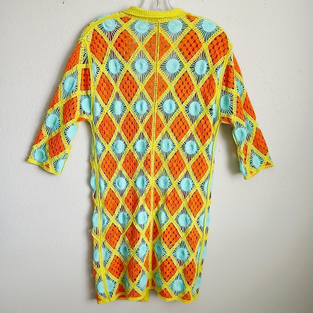 Urban Outfitters High Tide Crochet Cover Up Size Small Colorful - Picture 2 of 12
